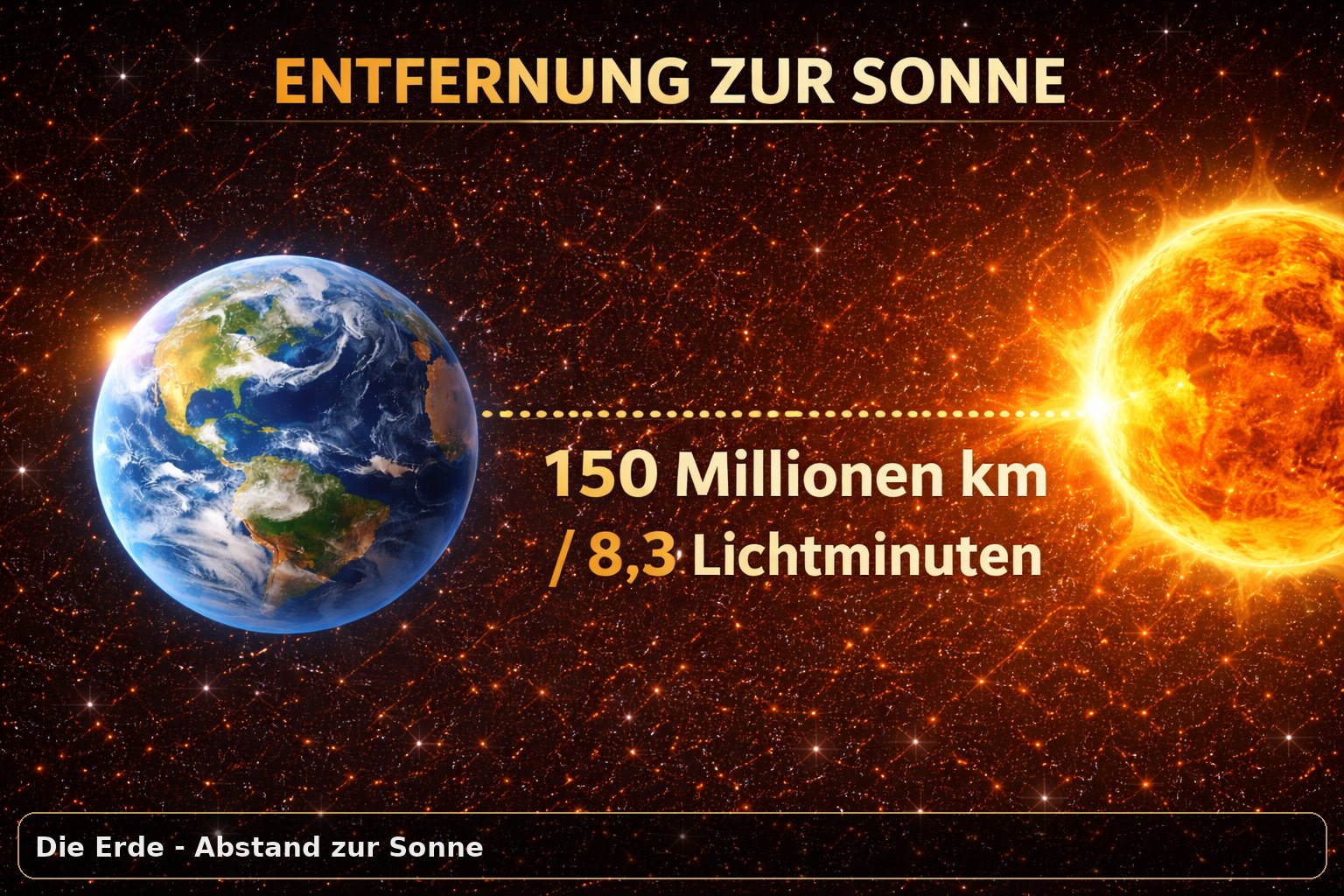 Entfernung zur Sonne und Lichtzeit