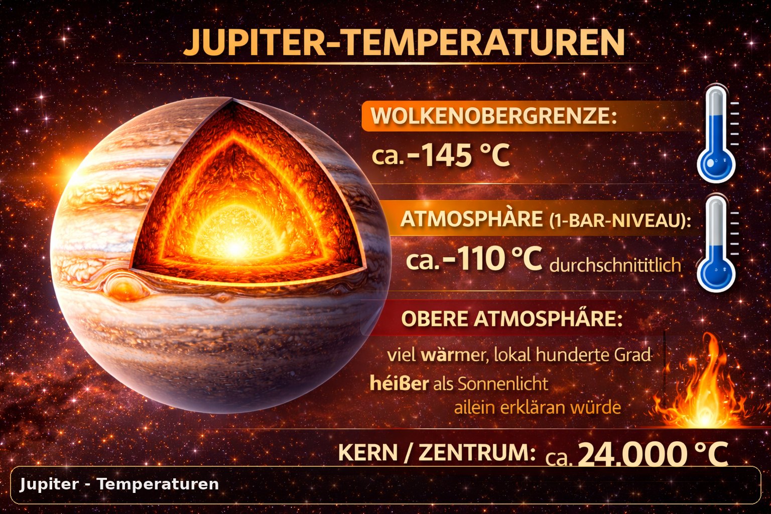 Temperaturen in Jupiters Hülle