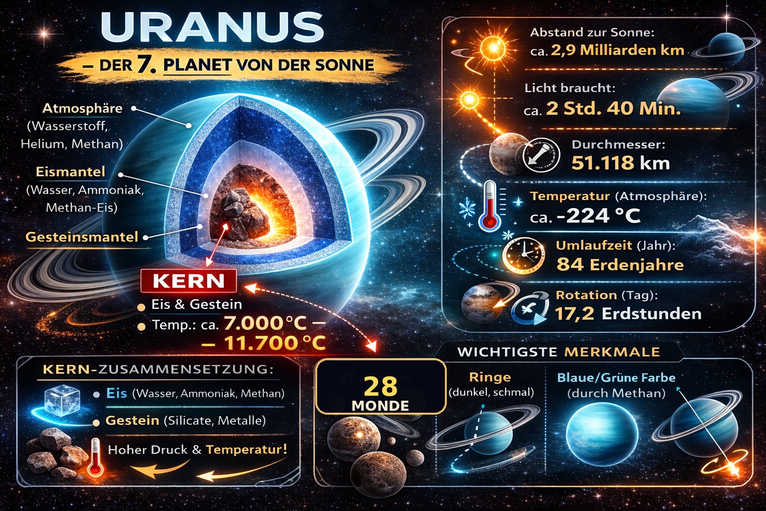 Innerer Aufbau des Uranus